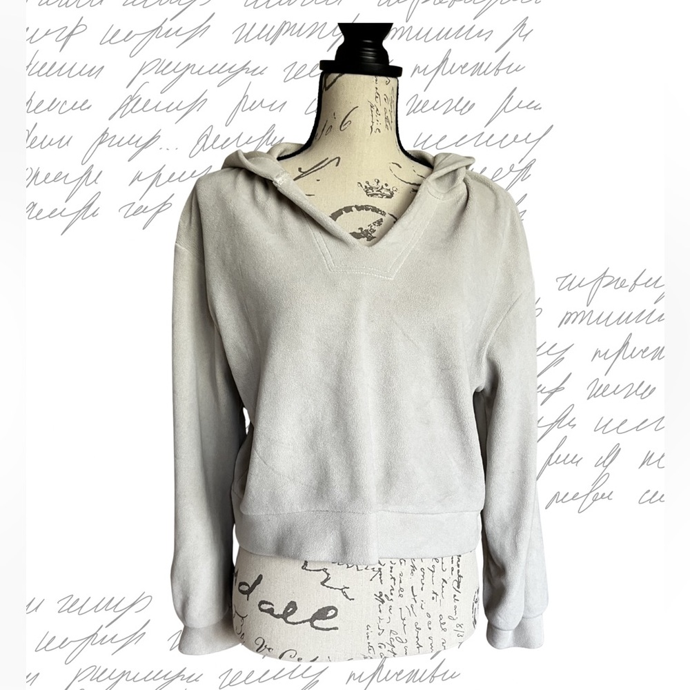 Wallflower Light Gray Hooded V-Neck Pullover